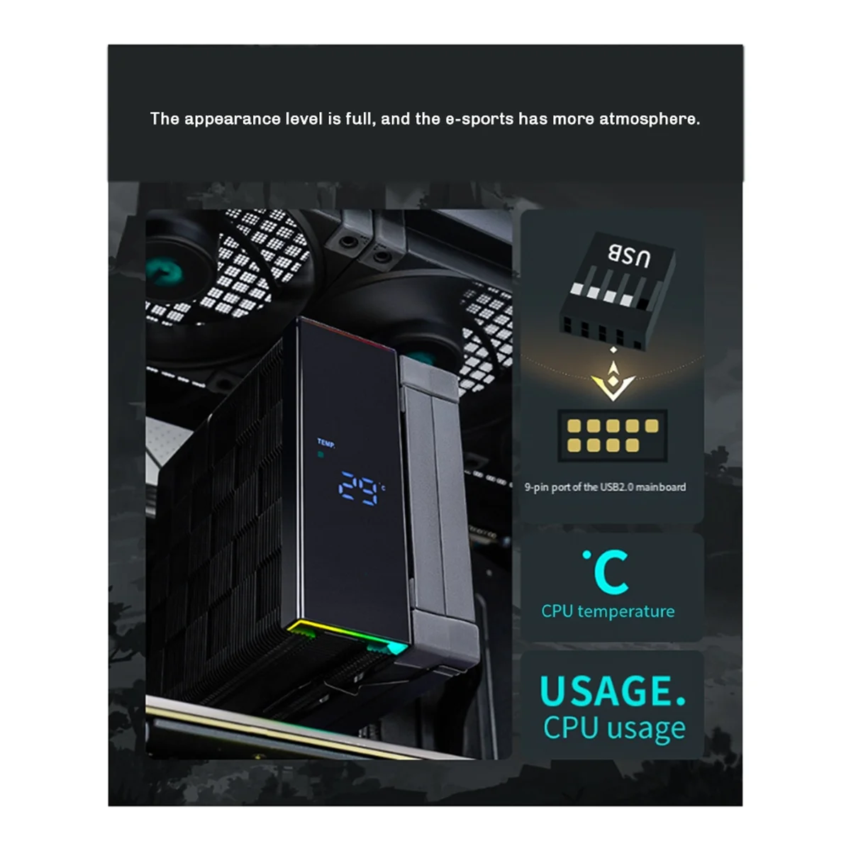 Фото Охлаждающий вентилятор процессора DEEPCOOL AK400, радиатор, цифровой дисплей для LGA1700/1200 115X, черный №5
