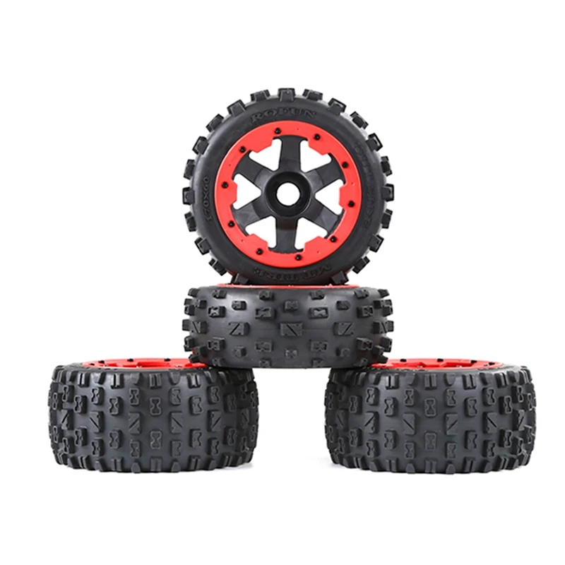 Off-Road Car Front And Rear Tyres Set Kit For 1/5 HPI ROFUN Baja Truck Spare Toys Parts enlarge