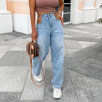 hollow chain high waist tailored denim casual street trousers spring long 2021 summer new trend leggings jeans woman pants 2021