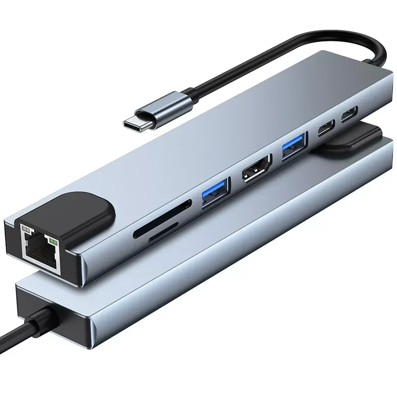 

Mosible Thunderbolt 3 USB C Hub Dock to HDMI-compatible 4K Rj45 Lan 100M Adapter OTG with PD TF SD Reader for Macbook Air M1