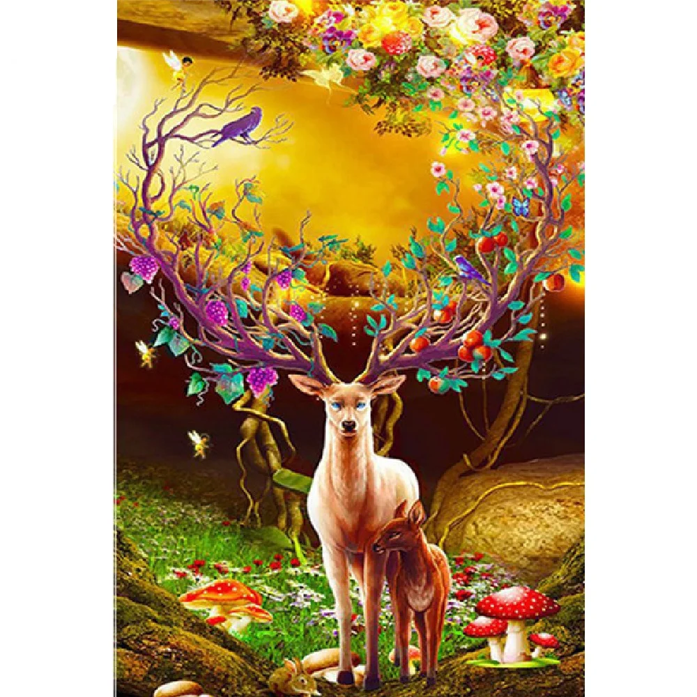 

Diy Diamond Embroidery Deer Diamond Painting Cartoon 5D New Arrivals Forest Mosaic Rhinestone Cross Stitch Home Decor