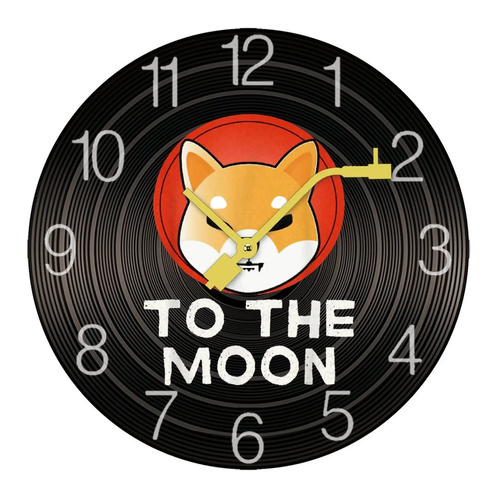

Home Decoration New Shiba Inu To The Moon Token Shib Coin Crypto Hodle DIY Mute Record Wooden Wall Clock Funny Graphic Kitchen
