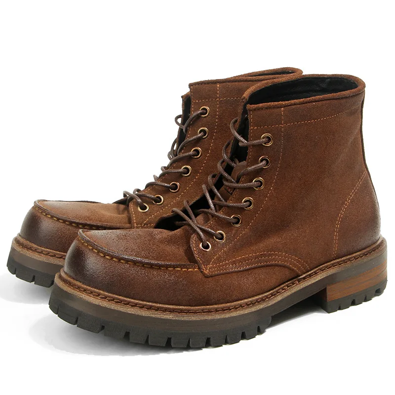 Высококачественные мужские ботинки из воловьей кожи мужская обувь в стиле ретро