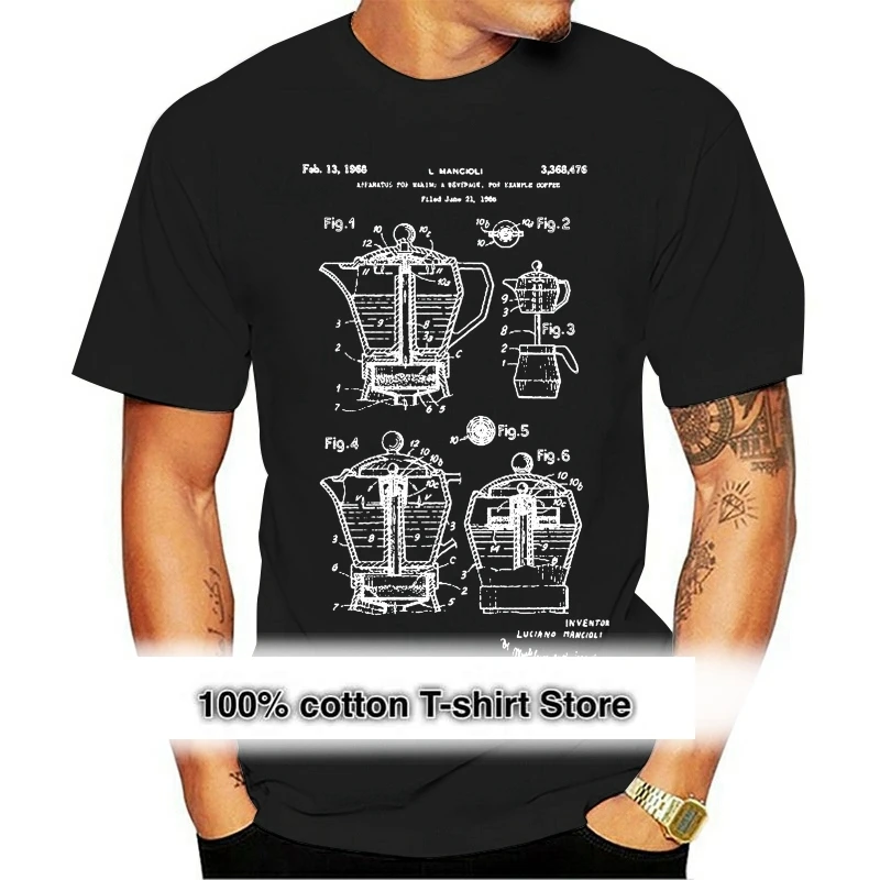 

2021 Fashion Coffee Moka Pot Shirt Barista Shirt Coffee Shop Restaurant Cafe Owner Tees