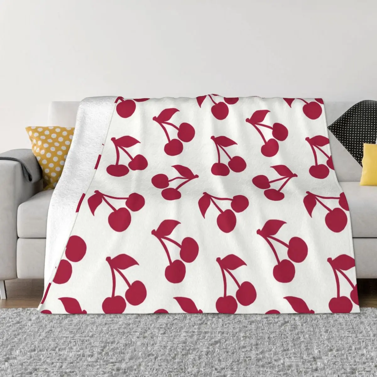 

Fruit Cute Plaid Pattern Blanket Super Warm Anti-pilling Flannel Throw Blankets for Durable Long-Lasting Travel Camping