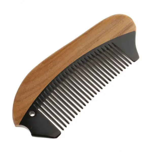 2x Portable Beard Comb – Perfect for Men's  – NO Snags, NO ,   Green Sandal  Horn