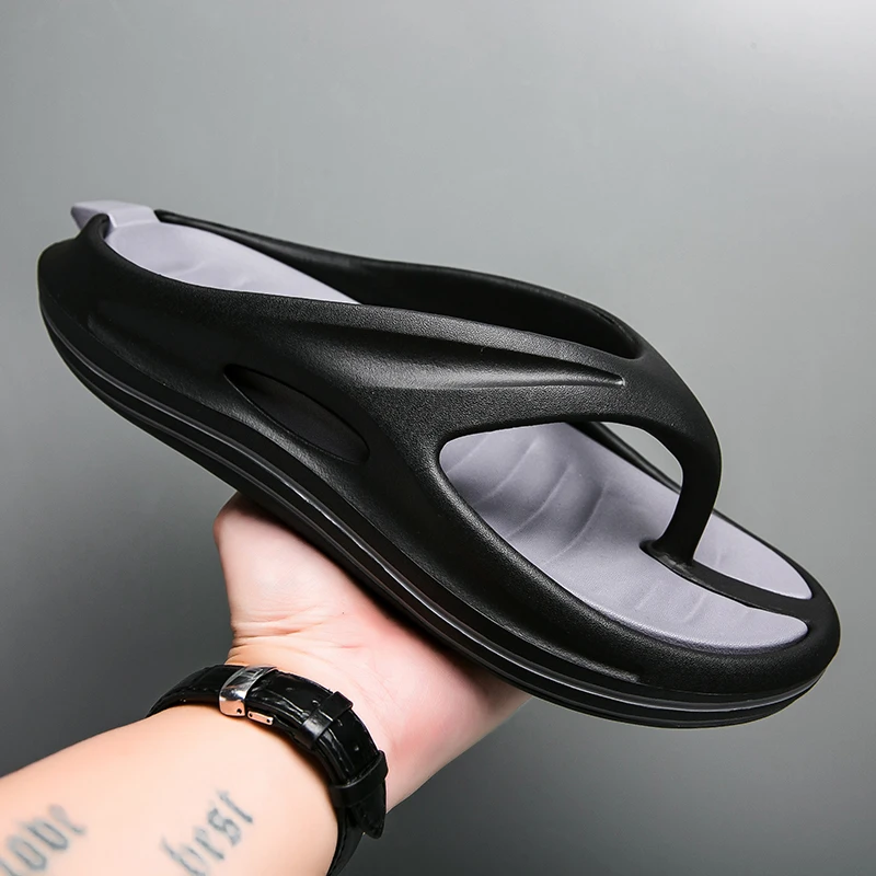 

2023 New Thick Platform Men Flip-flops Detachable Stylish Summer Beach Shoes Male Soft Non-Slip Fashion Outdoor Sport Slippers