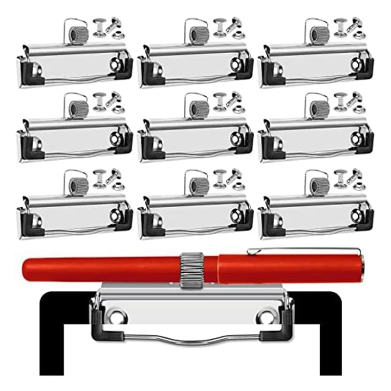 

14 Pack Mountable Clipboard Clips With Pen Holder Clipboard Clips Hardware Clipboard Clamp Hardware For Office School