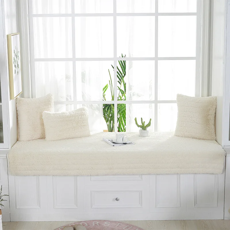 Плюшевый коврик для эркера Нескользящая подушка балкона всесезонный