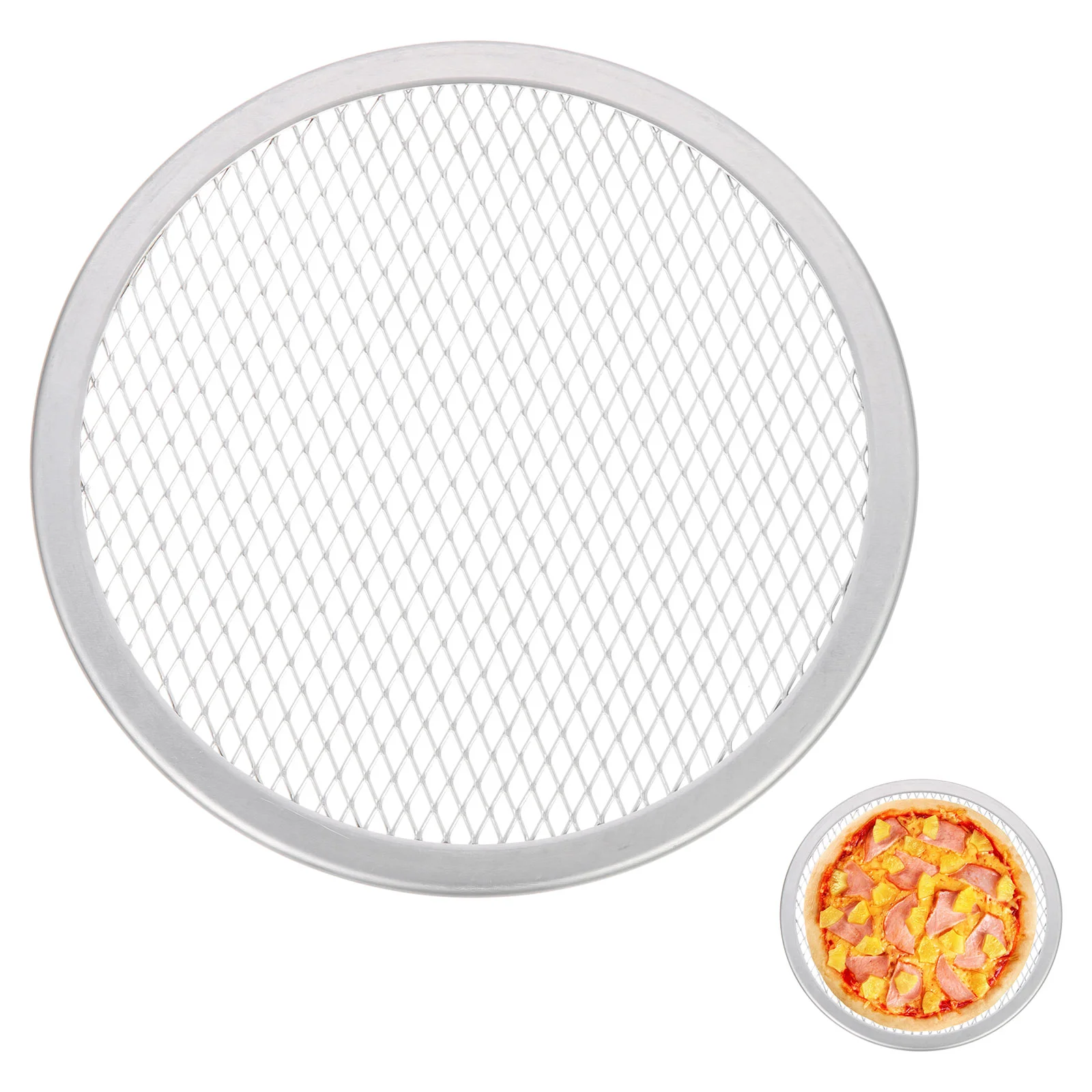 

Pizza Pan Screen Baking Tray Mesh Oven Plate Non Stickmetalholes Bakeware Round Wire Kitchen Stainless Steel Crisper Sticky