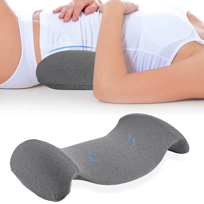 

Поддерживающая поясничная подушка для кровати, эргономичная пена с эффектом памяти, для сна, для спины, подушка для талии, моющаяся, с волнис...