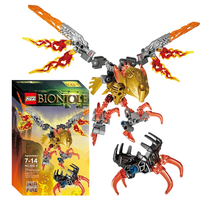 

BIONICLE Ikir Creature of Fire Action Figures Building Block Robot Toys For Kids Gift Compatible Major Brand 71303 77pcs/Set