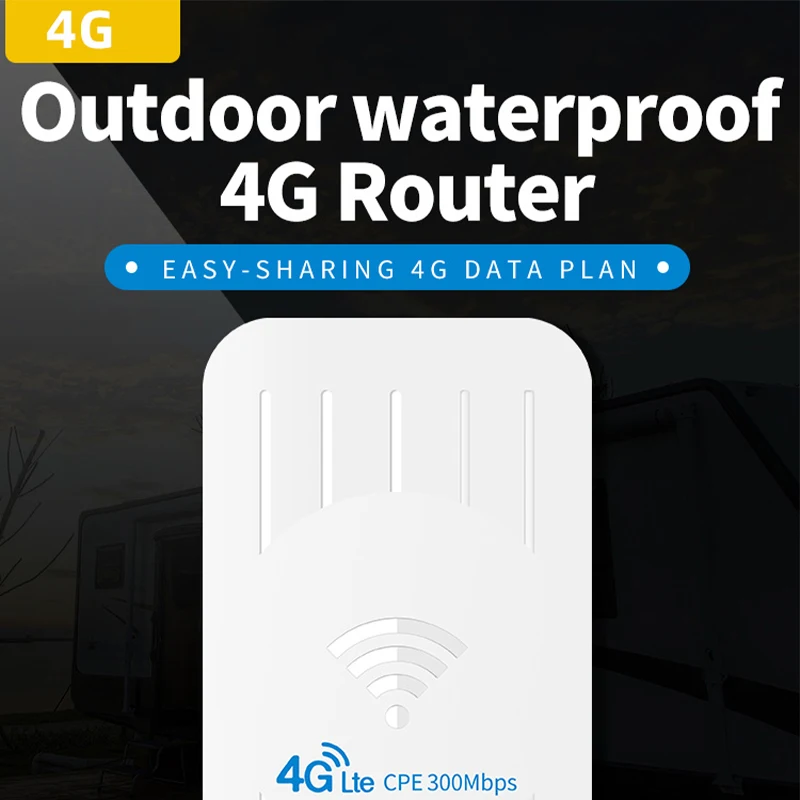 Outdoor Waterproof 4G Sim Card For Router POE Power 300Mbps LTE Modem 4G WiFi 32 Users