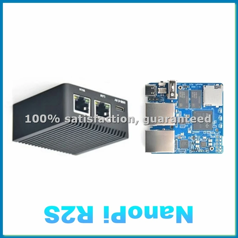 Фото Мини-роутер NanoPi R2S RK3328 с 1 ГБ DDR4 ОЗУ, металлическим корпусом с ЧПУ, двумя гигабитными портами и системой OpenWrt-A12I №1