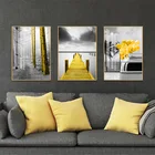 Желтый архитектурный пейзаж, Постер, печать, фон для гостиной, украшение для дома, живопись, холст, настенное искусство