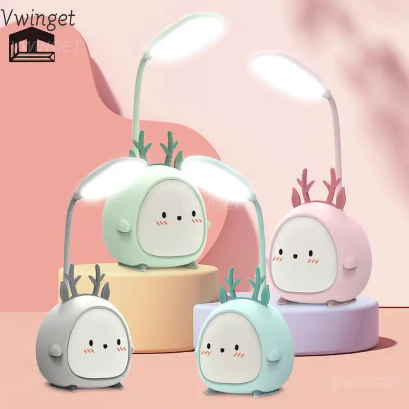 

Pink Reading Table Lamps Energy-saving Led Table Lights Home Decoration Cartoon Night Light No Flicker 400mah Light Abs