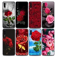 red rose flower coque sac phone case for samsunga10 e s a20 a30 a30s a40 a50 a60 a70 a80 a90 5g a7 a8 soft silicone