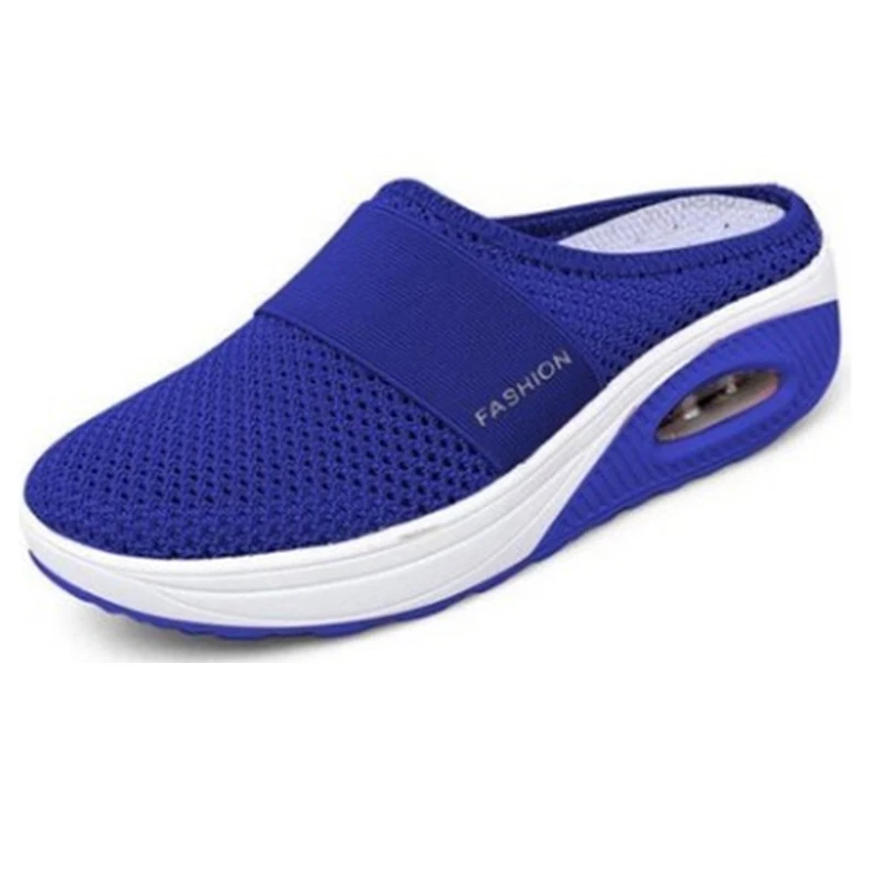 

Breathable Mesh Casual Women's Sandals Summer Fashion Non-slip Wedge Shoes Slip-On Outdoor Walking Air Cushion Slippers
