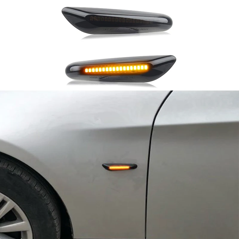 

2Pcs Car Turn Signal LED Lights For BMW 1 3 Series X1 X3 X5 E87 E88 E46 E36 E90 E91 E92 E93 E84 E83 E53 Auto Side Fender Lamp