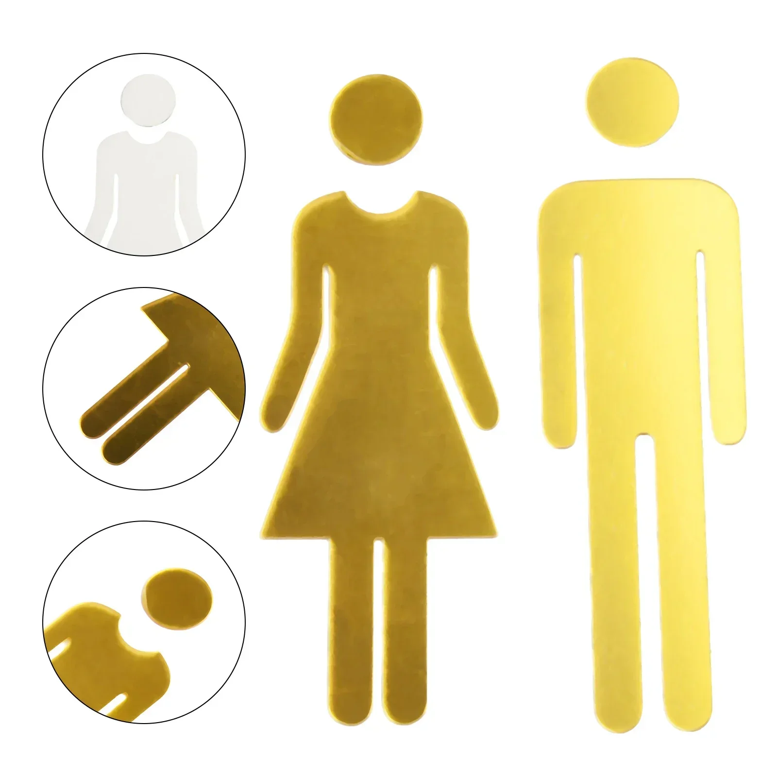 3D акриловая вывеска для туалета самоклеящаяся мужчин и женщин знак наклейка