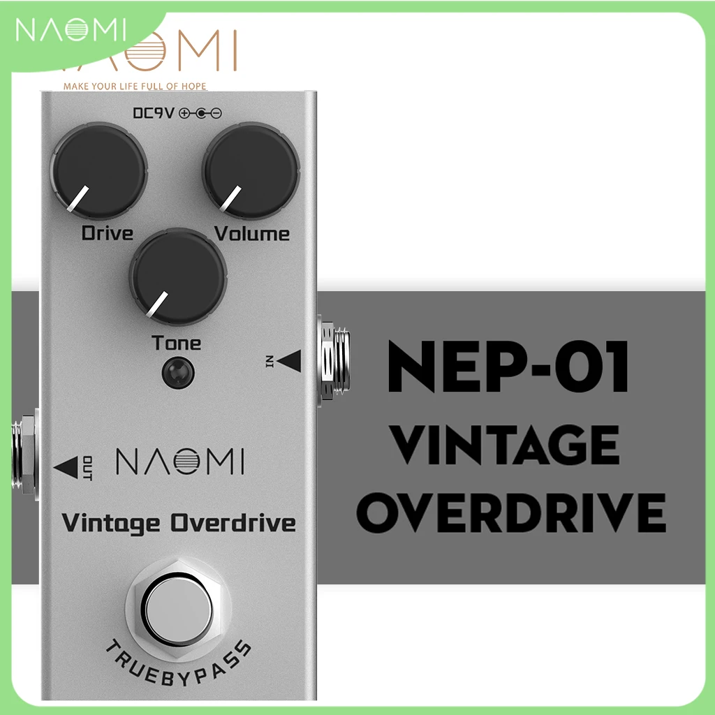 

NAOMI Electric Guitar Effect Pedal Vintage Overdrive Pedal Mini Single NEP-01 DC 9V True Bypass Guitar Effect Pedal