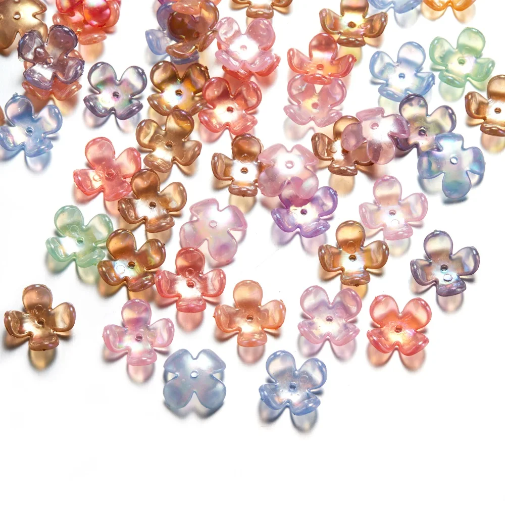 50/100 шт. 15*15 мм разноцветные цветочные бусины эпоксидные акриловые наполнители