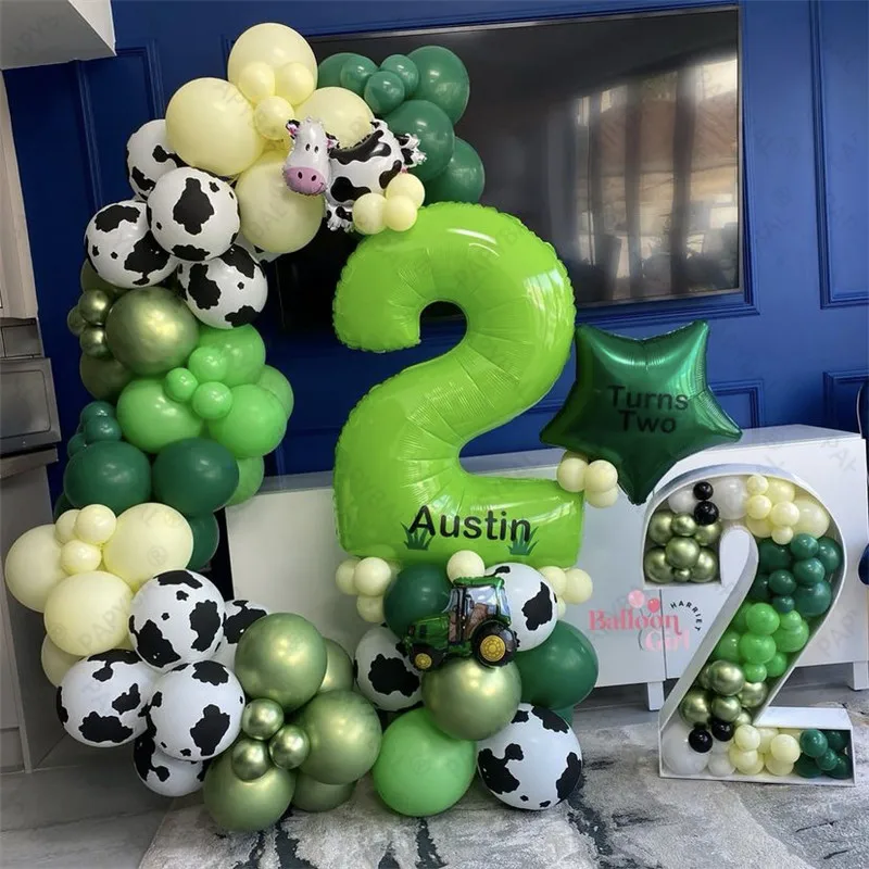 

96pcs Farm Party Decoration Balloon Garland Arch Kit Cow Animal Birthday Backdrop Latex Air Globos Baby Shower Kids Supplies