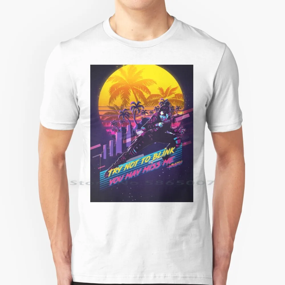 

Apex Legends-Wraith 80s Retro T Shirt 100% Cotton Apex Legends Gear Eighties Synthwave Aesthetic Miami Outrun Apex Legends 80s