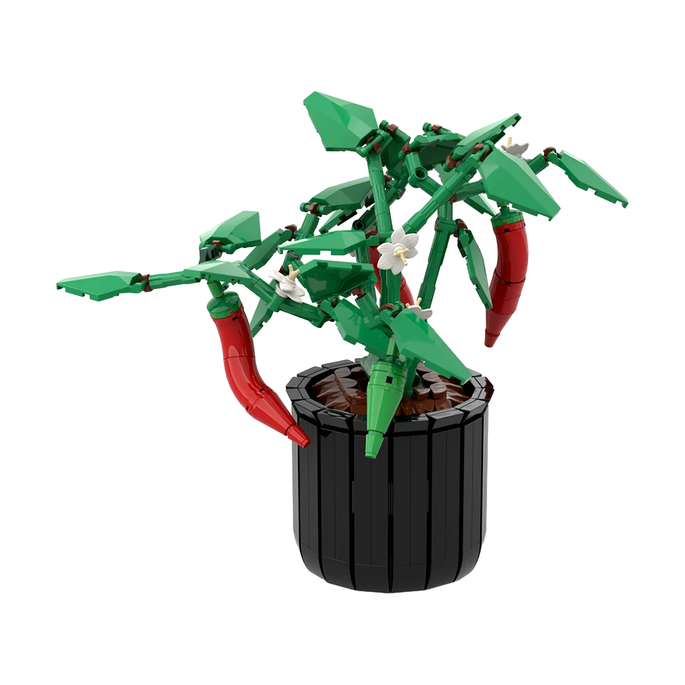 Gobrick MOC блоки для растений Чили посадка растения самостоятельного творчества