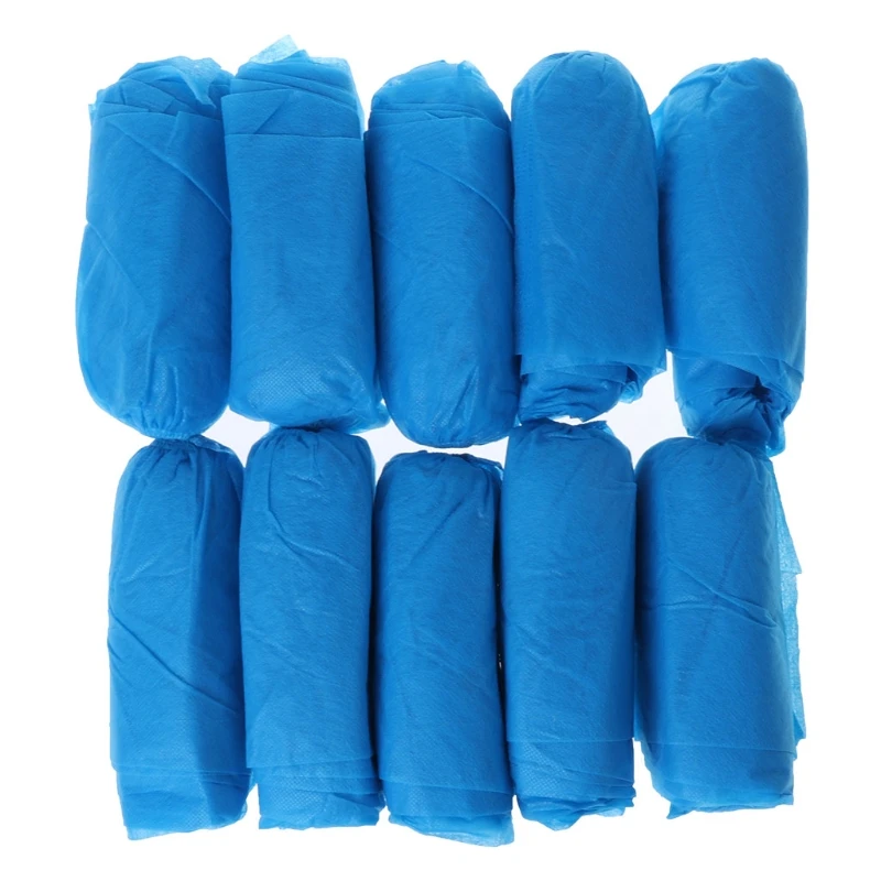 

100 Pcs Disposable Shoe Covers Indoor Cleaning Floor Non-Woven Fabric Overshoes