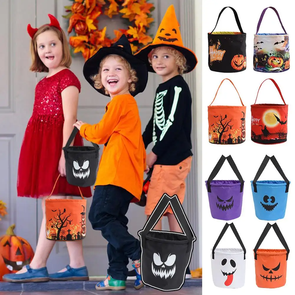 

LED Light Halloween Candy Bags Multipurpose Reusable Halloween Goody Bucket For Kids' Favors Party Decoration 2023 New N2D7