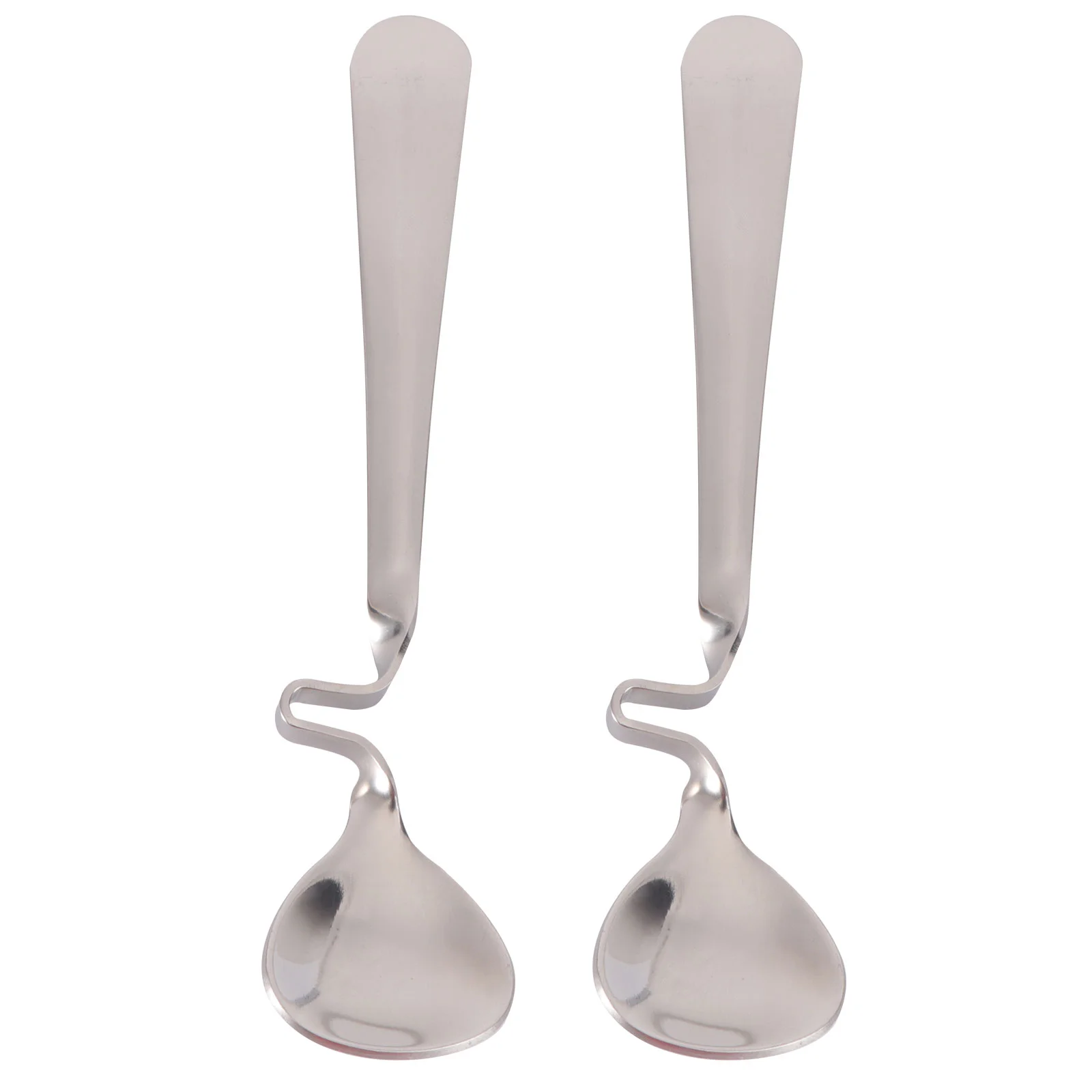 

Stainless Steel Honey Spoons Multifunctional Milk Coffee Mixing Spoons Teaspoon with Curved Handle Kitchen Seasoning Spoons