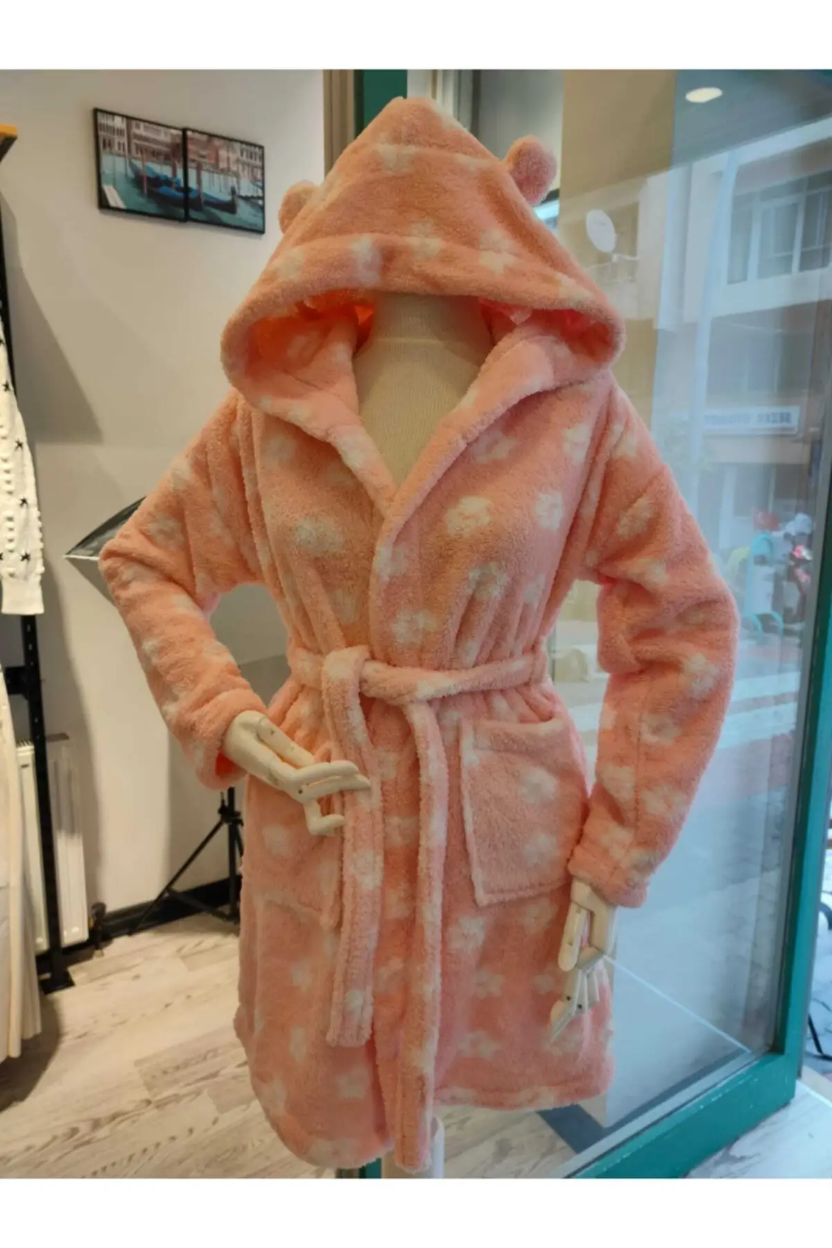 

Dressing Gown Powder Plush Fashion Robe Female Bathrobe Sexy Peignoir Kimono Bride Dressing Gown Gown Gown Gown