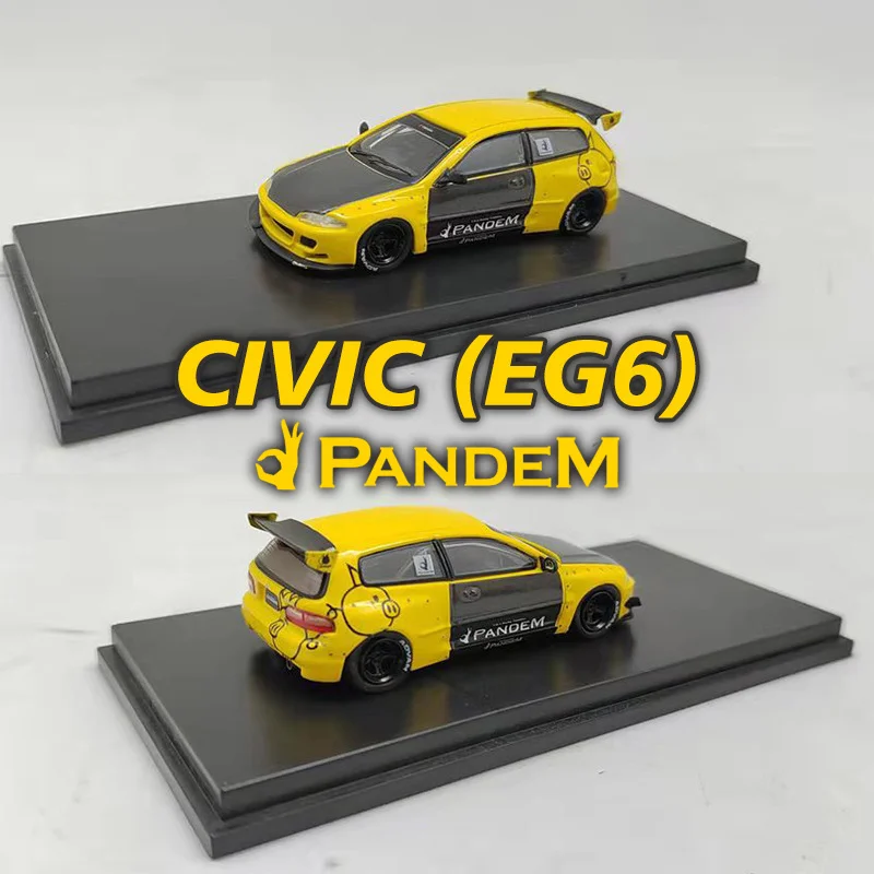 

Модель автомобиля 1:64 CIVIC EG6, игрушка-конструктор Rocket Bunny Pandem, широкополосная модификация, коллекционная Миниатюрная модель автомобиля из спл...