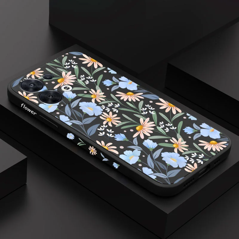 

Sunrise Floral Phone Case For OPPO Reno 8 8T 8Z 7 7Z 6 5 F19 F9 Pro 4G 5G Liquid Silicone Cover