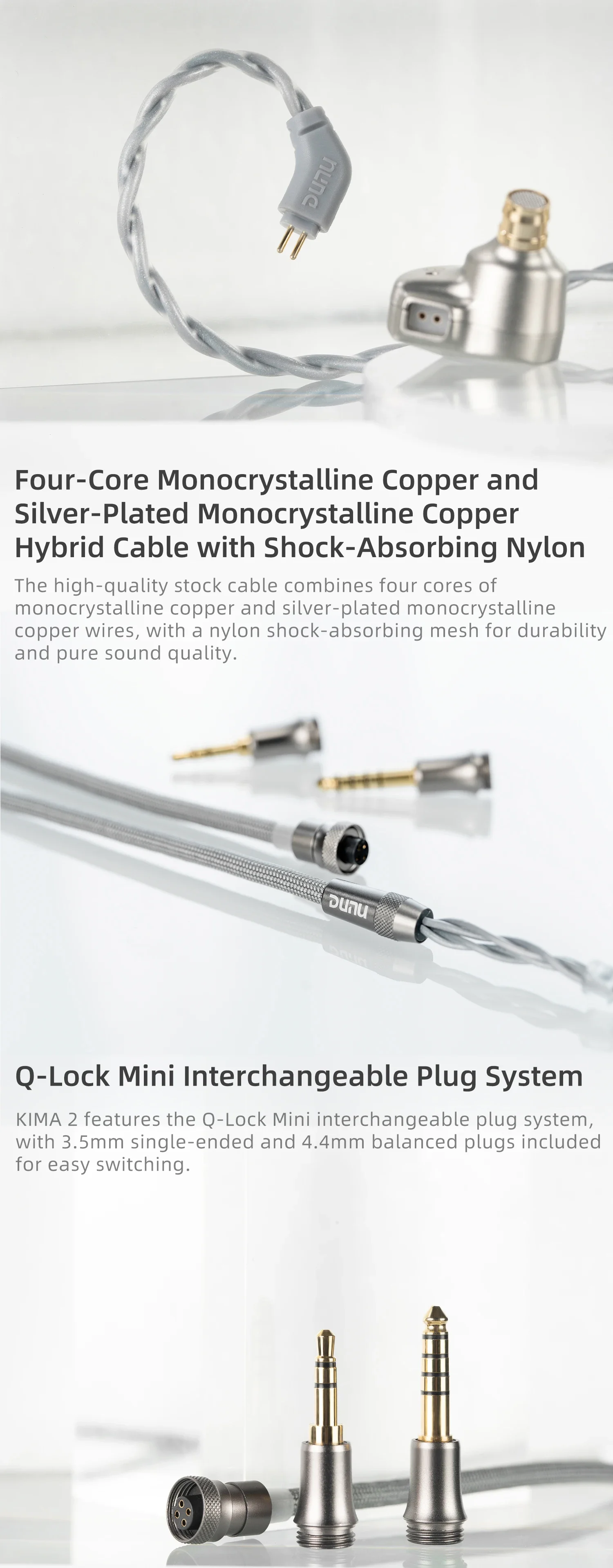 Наушники-вкладыши DUNU KIMA2 с динамическим драйвером 1DD от VERNUS Sound Mastery Hi-Res Audio Q-Lock Mini