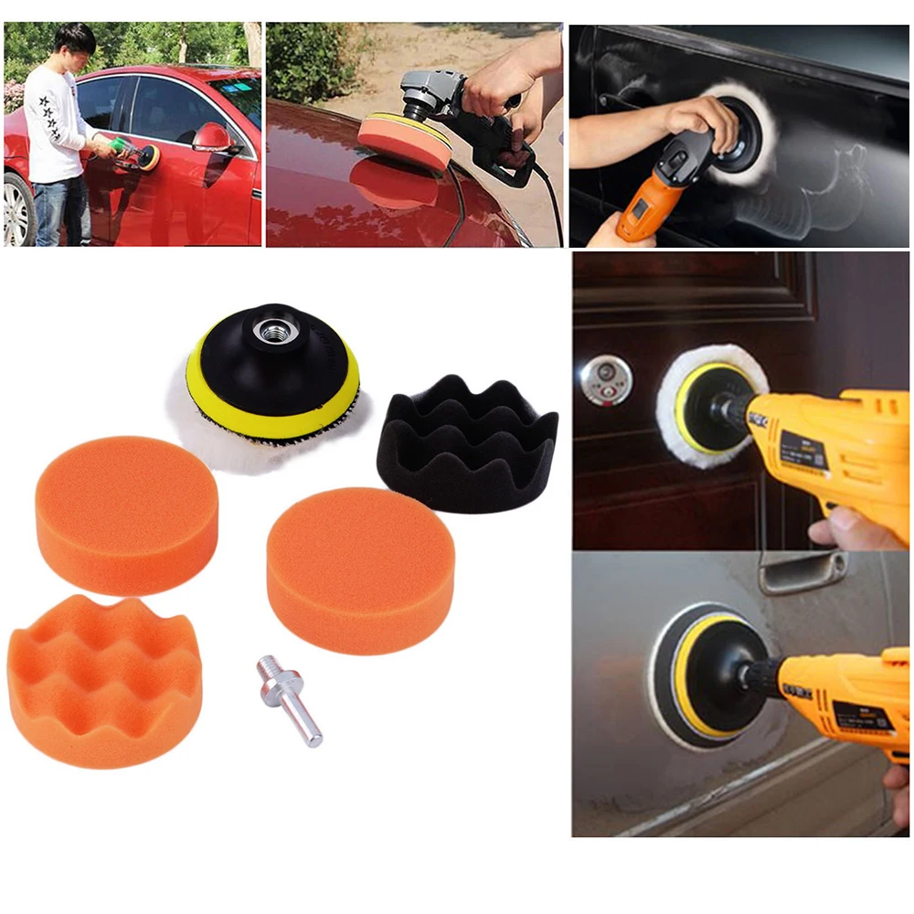 

3 Inch High Gross Car Polisher Buffer Polishing Buffing Pad Sponge Kits+M10 Drill Adapter Car Care Kits Car polish Tool