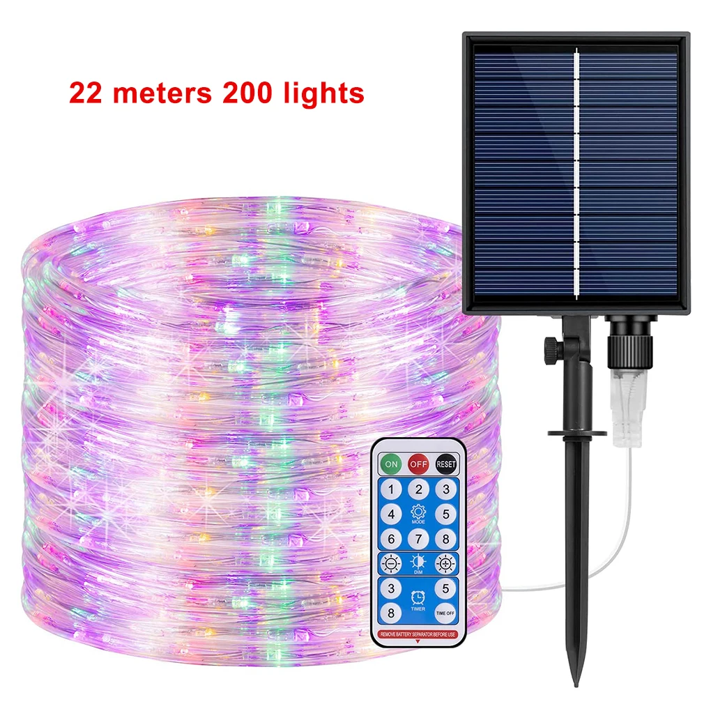 

Light String Solar Power IP67 Waterproof LED String Light Colorful Adjustable Lamp Decoration 12m 100LED