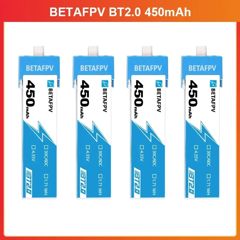 BETAFPV 4 шт. BT2.0 450 мАч 1S аккумулятор 35 В для комплекта Cetus Pro/Cetus X FPV дроны аксессуары