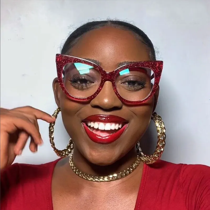 

Retro Big Frame Cat Eye Glasses Frame Men Women Fashion Shades Uv400 Vintage Glasses 50296