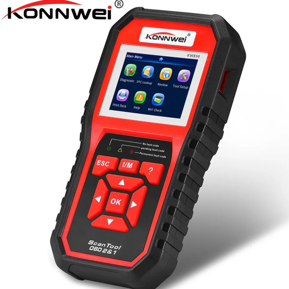 KONNWEI KW850 OBD2 OBD 2 Automotive Scanner Best Car Diagnostic Tool Auto Multi-languages Car Repair Tools Better Than AL519