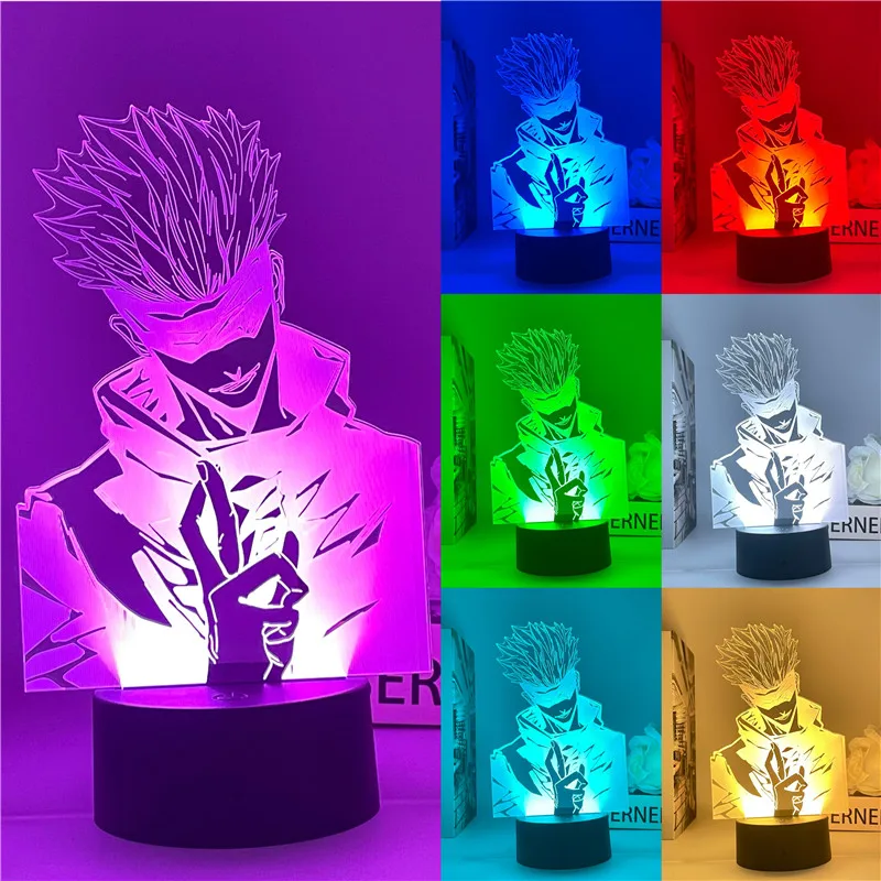 

3D Night Light Anime Lamp Jujutsu Kaisen Gojo Satoru Figure for Kids Bedroom Decor Nightlight Manga Cool Gift Child Table Lamp