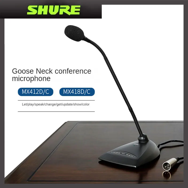 

Original SHURE Mx418d/C 412 Desktop Professional Gooseneck Microphone Is Suitable for Meeting Rooms and Recording Rooms