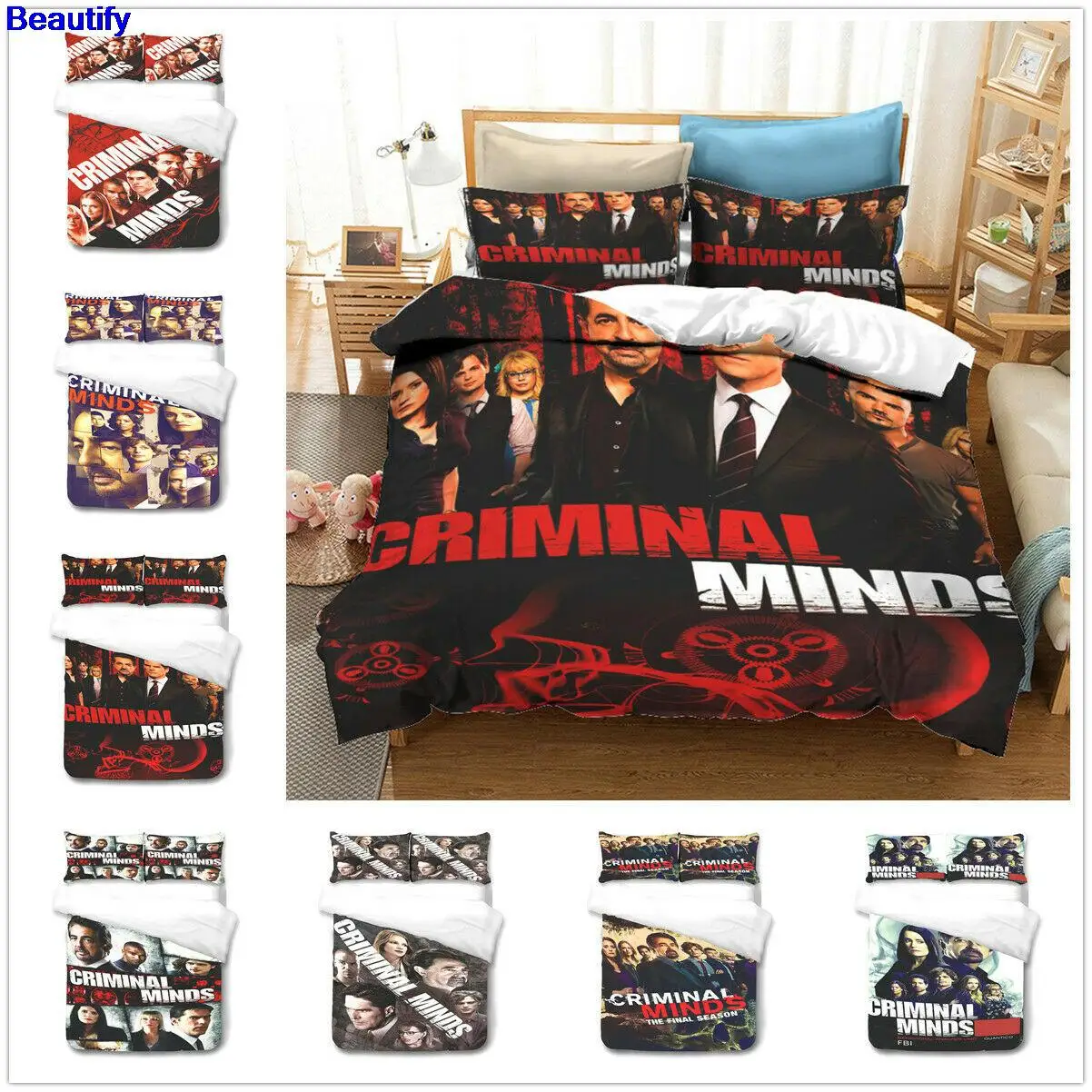 

Beautify Criminal Minds Bedding Set 2/3Pcs Duvet Cover & Pillowcase(s) 3D Printed Quilt Cover Home Textile Gift