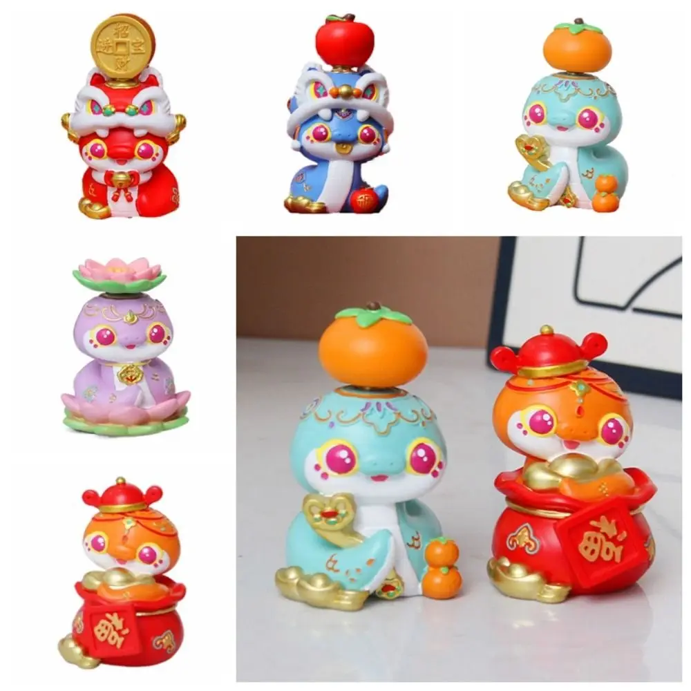 Модель мультяшной змеи фигурки куклы-талисмана Змеиный год миниатюрная фигурка