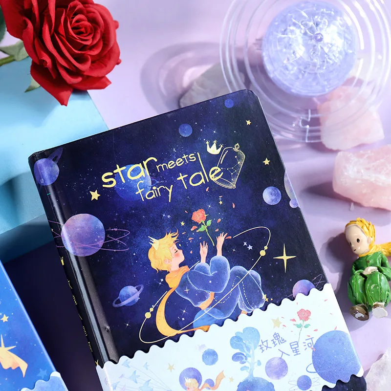 

2023 New Little Prince Theme Meet The Fairytale Series Colorful Paper Hardcover Notebook 13*18cm Lined+Grid+Blank Pages 196P