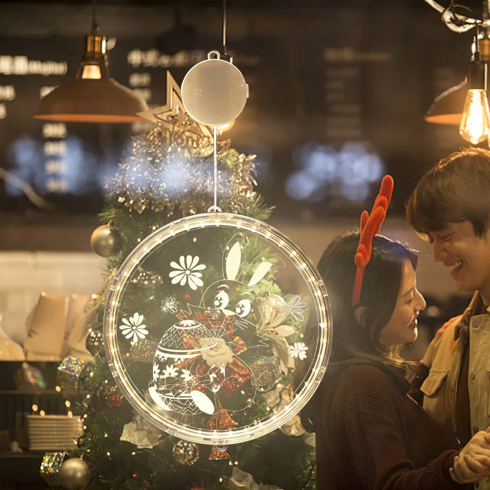 

Подвесная лампа с Пасхальной тематикой, милый светильник на батарейках с украшением в виде окон, художественное оформление, подарок для дет...