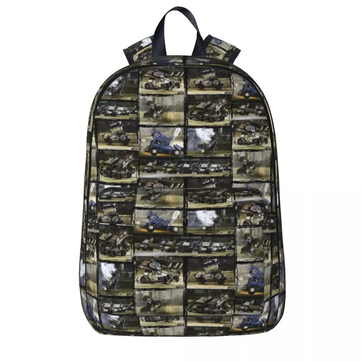Sprint Car Crashes And Action Montage. Backpacks Large Capacity Student Book bag Shoulder Bag Laptop Rucksack Travel Rucksack