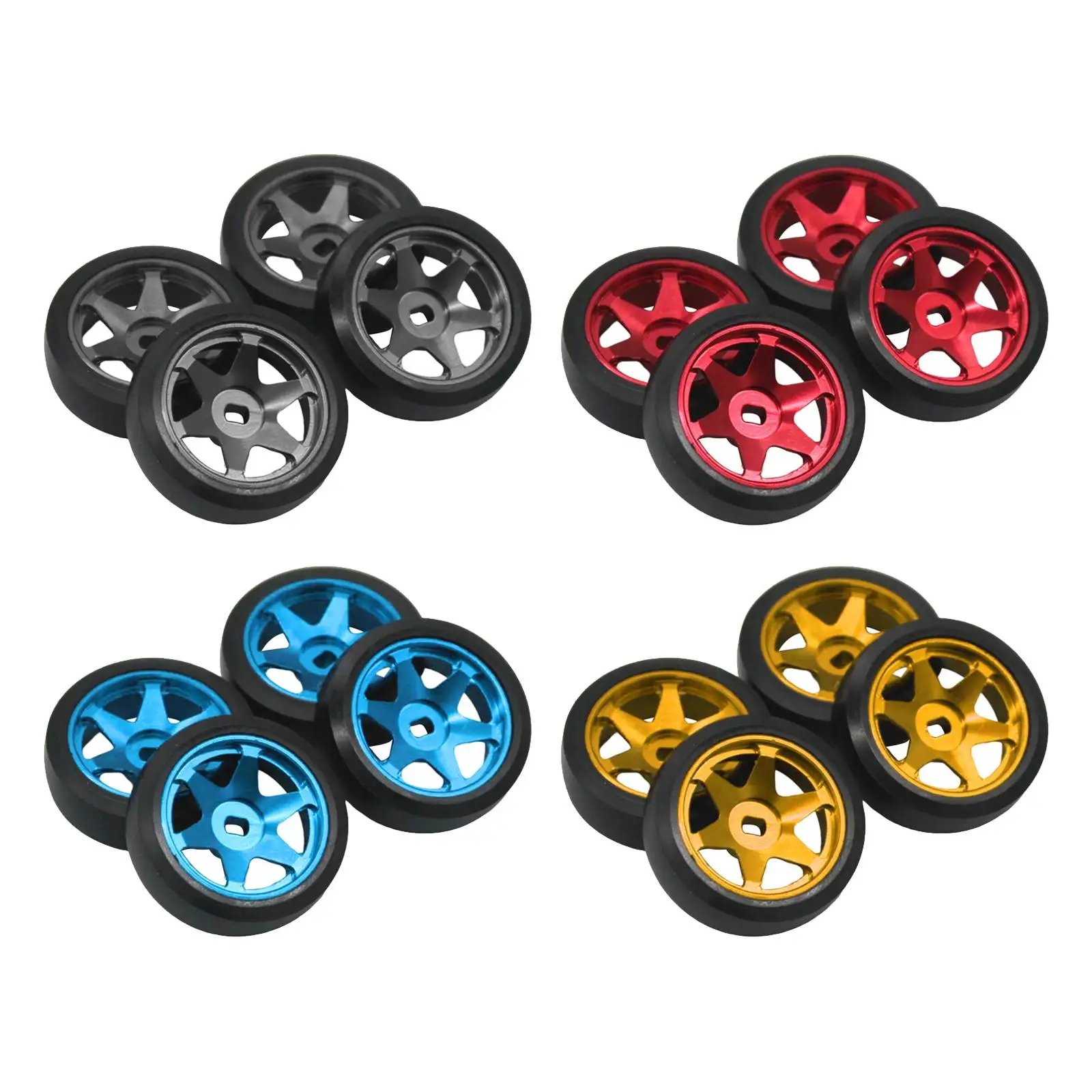 

4x RC Car Wheel Rim and Tires Upgrade for Wltoys K969 K979 K989 284131 Model Buggy