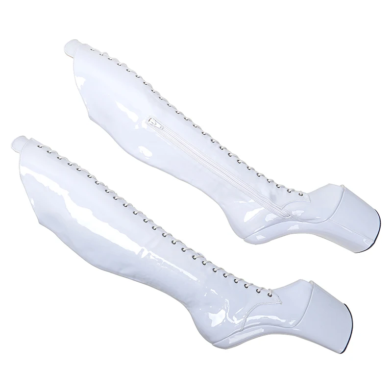 Leecabe Heelles Boots Patent PU upper  Sexy Exotic Pole Dance Stripper young trend fashion  shoes